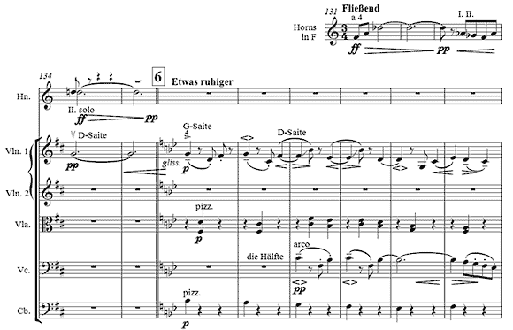 Mahler V, mvt 3, Bars 131-141.