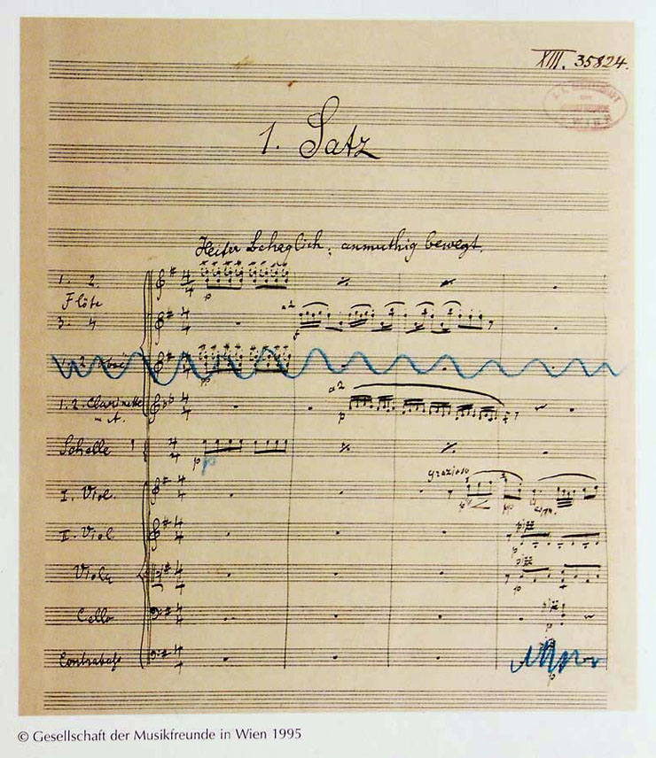 Mahler: Symphony No.4, ms. page 1